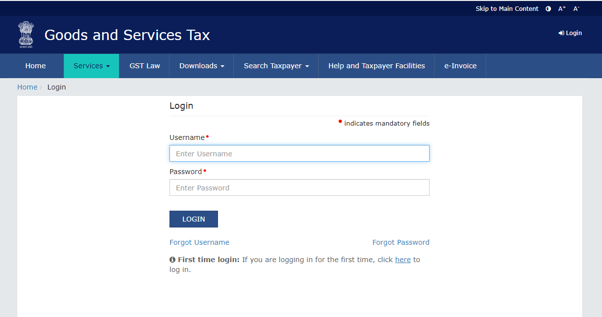 GST Portal Login