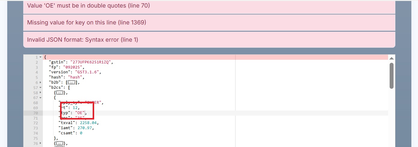 fix error in JSON viewer