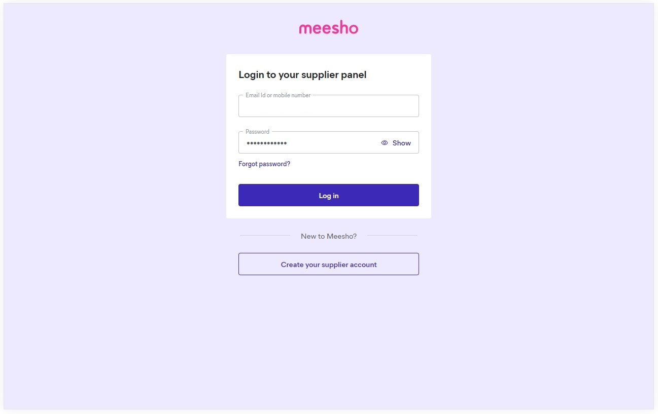 Meesho Seller Login